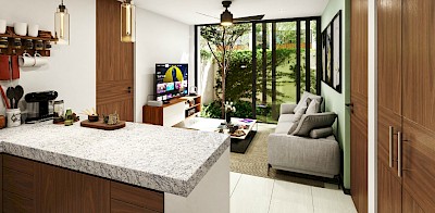 Departamento en Bona, mod. Garden 1 hab