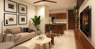 Departamento en Muretto Temozón, mod. 1 hab