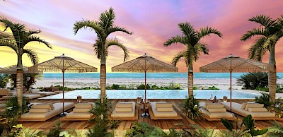 Departamento en Arrecife Sisal, mod. 2 hab