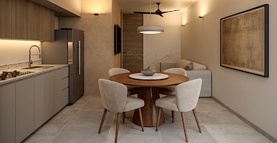 Departamento en Maktub Temozón, mod. A