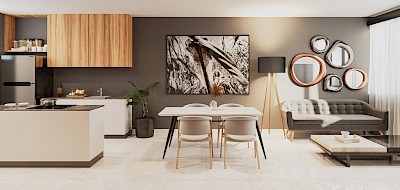 Departamento en Malta Temozón, mod. B -1 hab + estudio