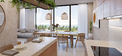 Departamento en Cabo Coral Chicxulub, mod. 2 hab