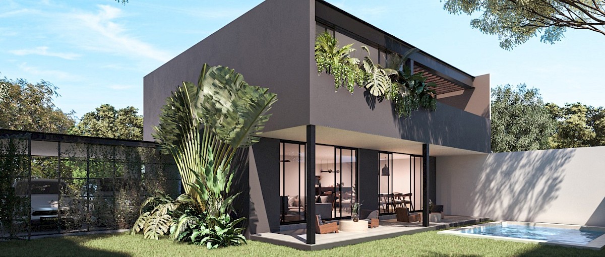 Casa en Dzityá, mod. Evela de 2 hab
